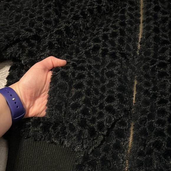 Faux Fur Wet Seal Cropped Zippered Jacket sz Large - Picture 10 of 10